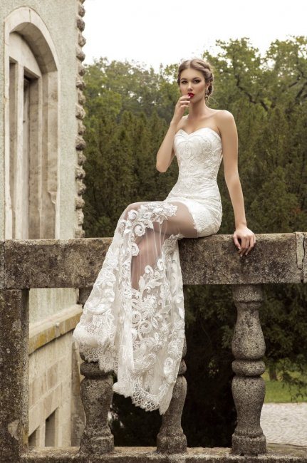 Полупрозрачное свадебное платье русалка 2017