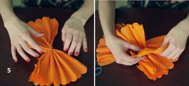 Помпоны из гофрированной бумаги своими руками - 5