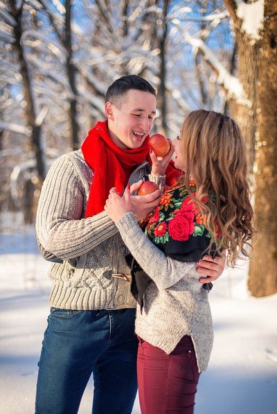 Предсвадебная съемка зимой