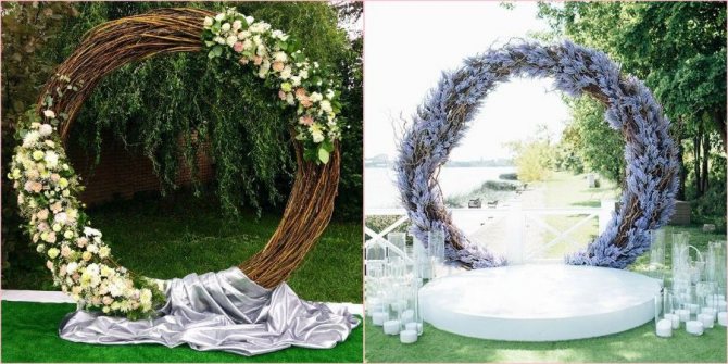 При выборе круглой арки используется готовый каркас