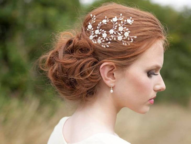 Прически невесты с гребнем для волос