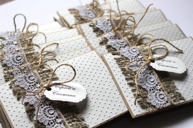 Приглашения на свадьбу в стиле рустик своими руками 5