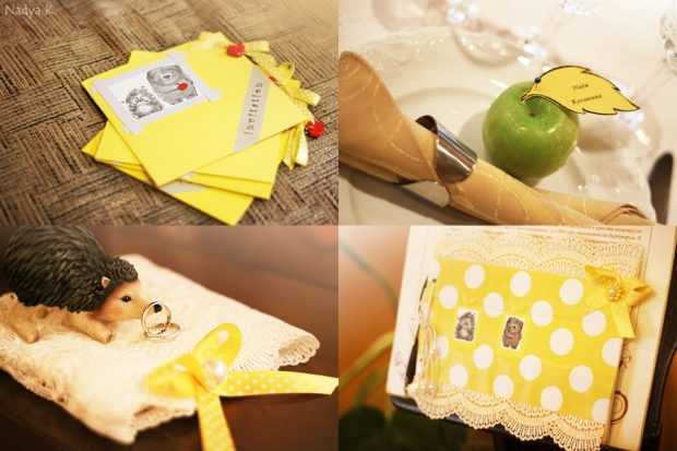Пригласительные на свадьбу в желтом цвете
