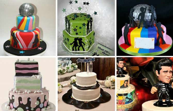 Примеры свадебных тортов диско