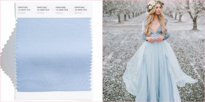 Приятный прозрачный оттенок голубого придаст Вашему свадебному дню радость и комфорт