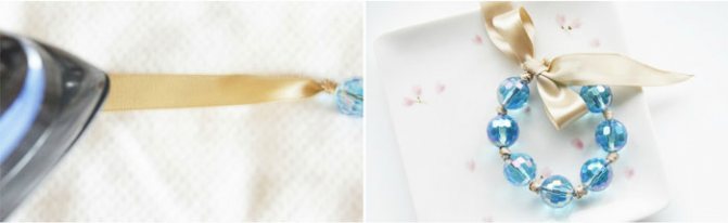 Проглаживаем утюгом края ленты