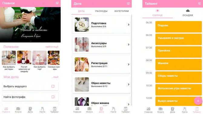 программа для подготовки к свадьбе