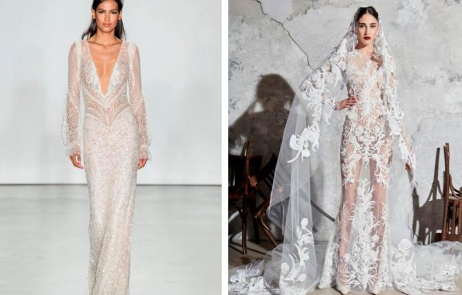 Прозрачное платье для невесты.