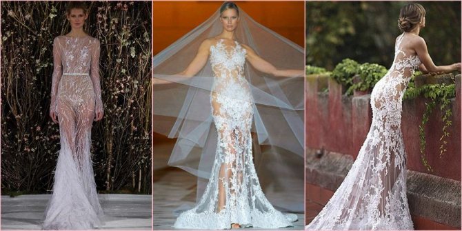 Прозрачные платьица с дополнением кружева