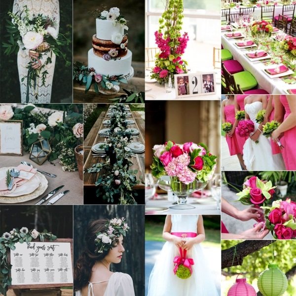 разные цвета в декоре свадьбы