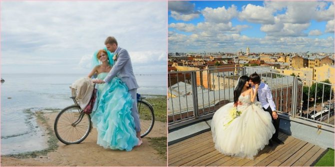 Романтичный свадебный день на крыше