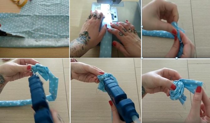 Роза из сатина