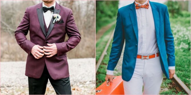 С однотонными брюками подойдет яркий пиджак