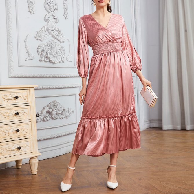 с разрезом Полосатый Очаровательный Платье