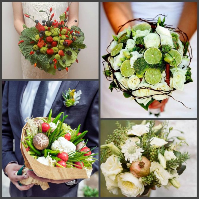 Съедобные дополнения в свадебном букете