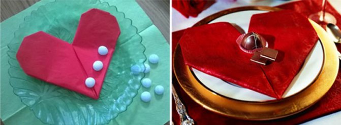 Сердце из бумажной салфетки