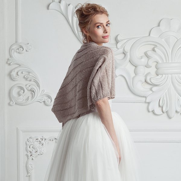 Серебристая свадебная накидка