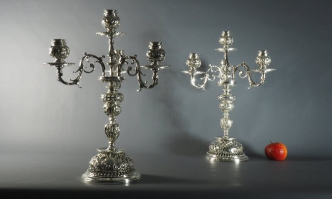 Серебряные подсвечники