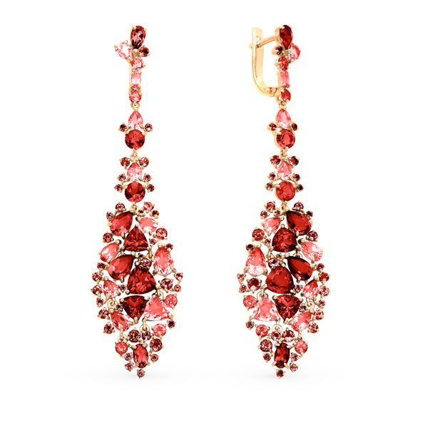 серьги с гранатом