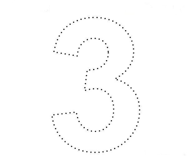 Шаблоны цифры 3 по точкам