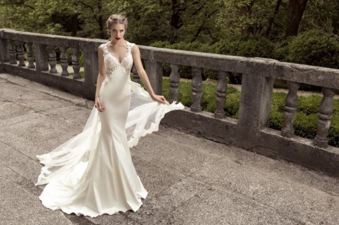 Шелковое свадебное платье