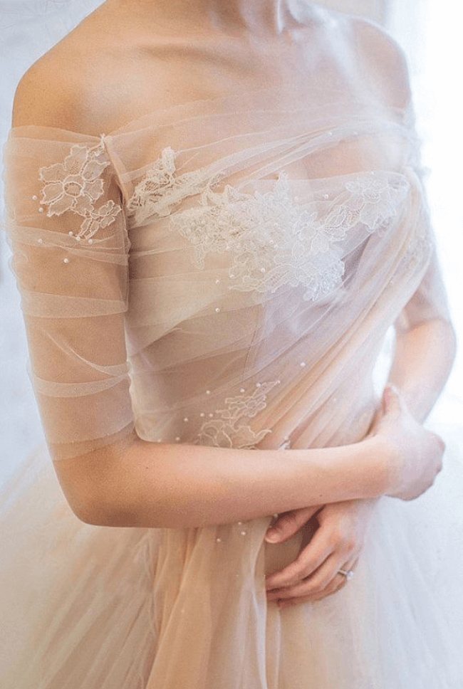 шифоновое свадебное платье фото