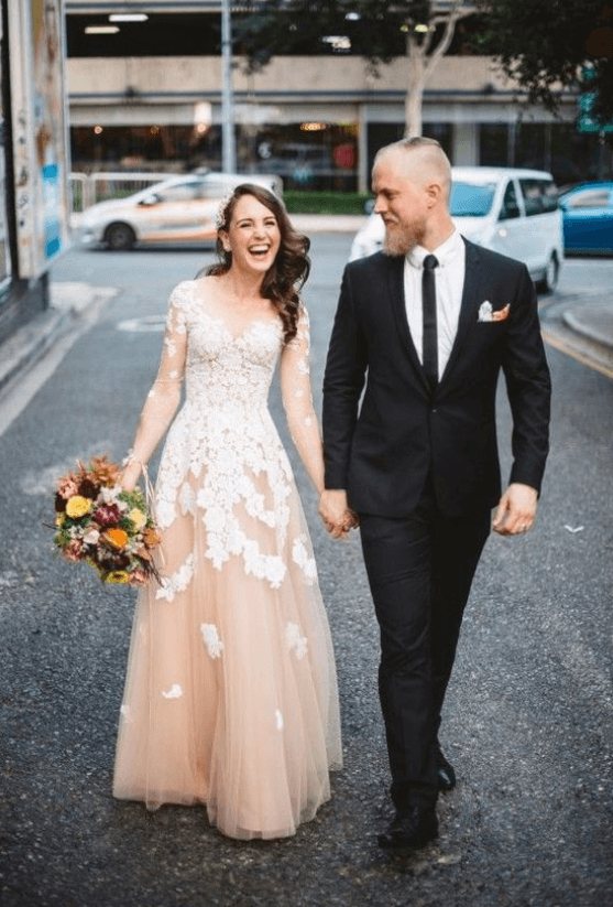 шифоновое свадебное платье фото