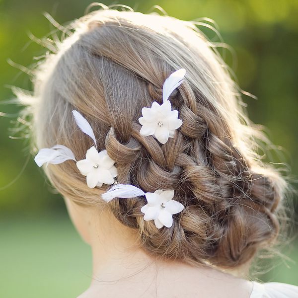 шпильки с цветами на свадьбу