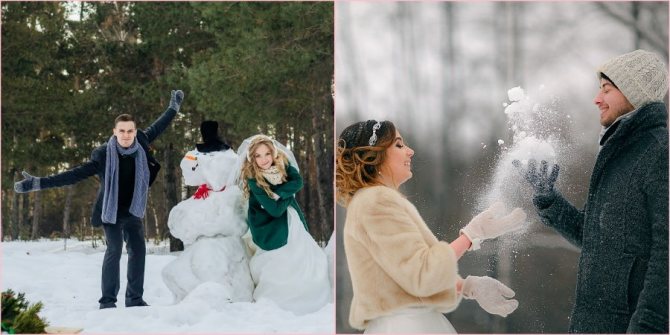 Слепите снеговика на прогулке