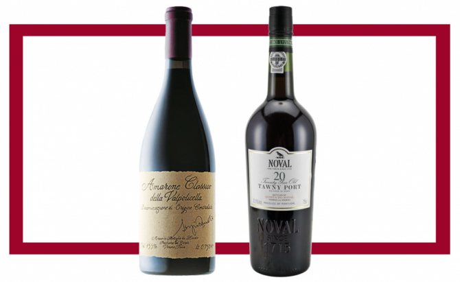 Слева направо: Amarone Riserva Sergio Zenato; Noval 20 Year Old Tawny