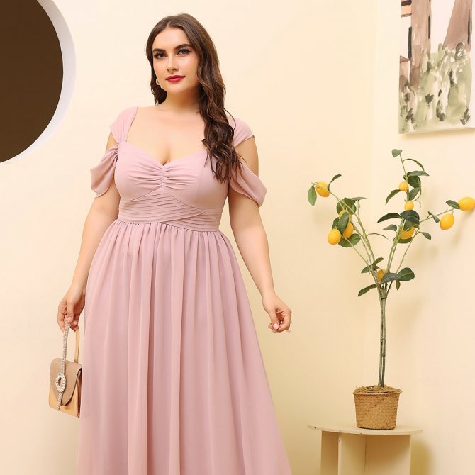 со сборками Одноцветный Элегантный Платья размер плюс