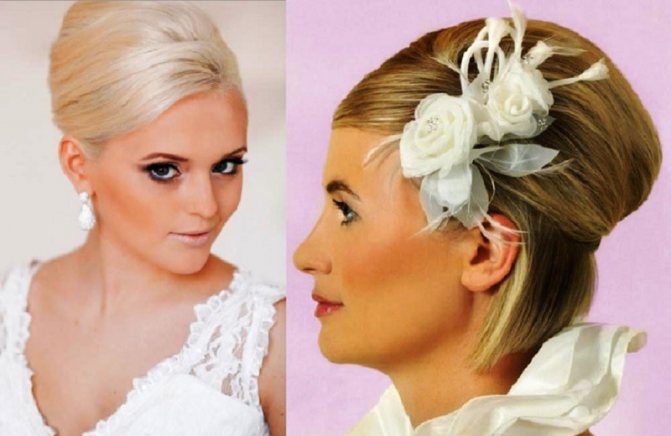 Собранная свадебная прическа