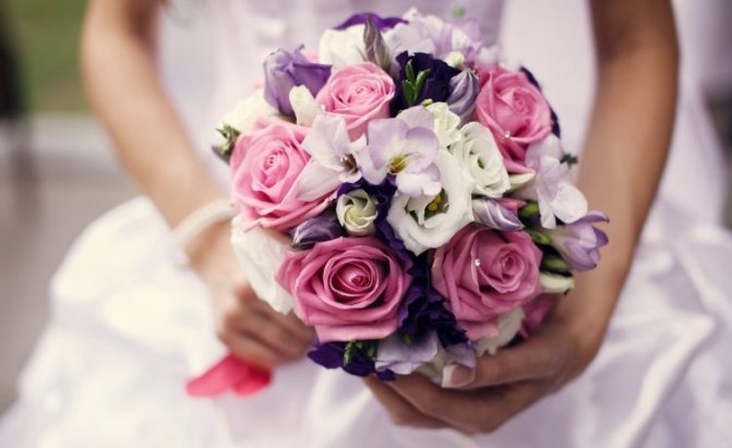 Сочетание розового и фиолетового цветов