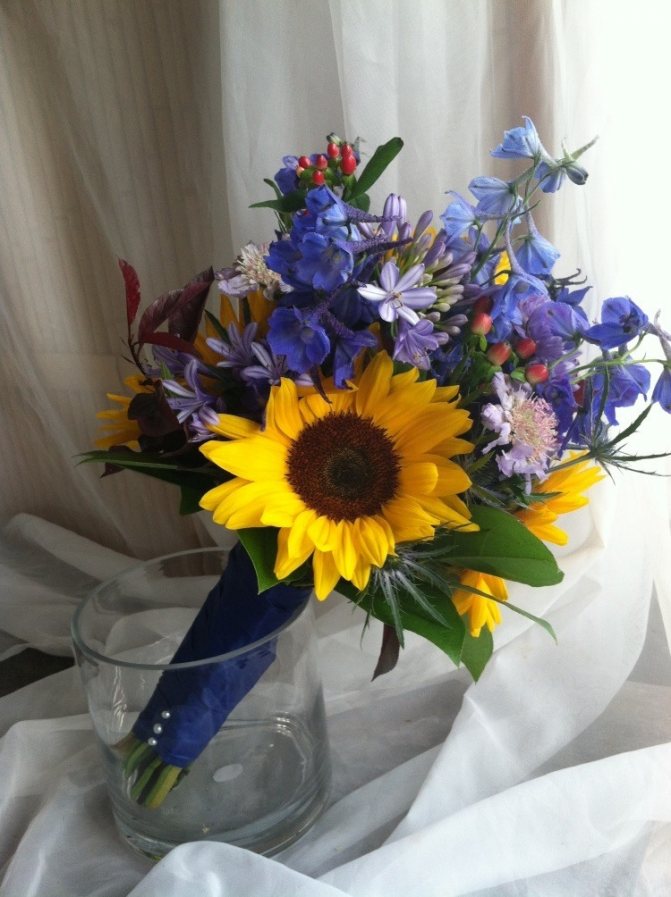 Сочетание сиреневого и желтого