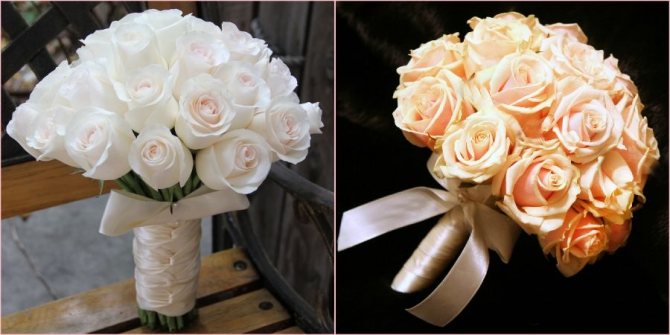 Составьте свадебную композицию только лишь из роз