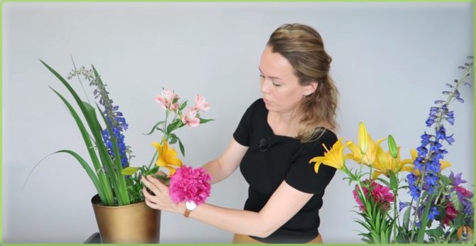 Создание композиции с желтыми лилиями