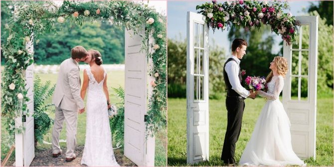 Старинные дверцы очень интересно будут смотреться на свадебной церемонии