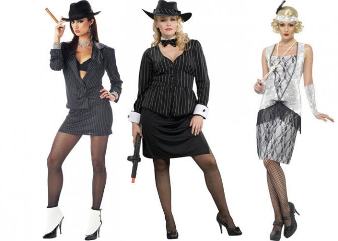 Стиль гангстеров для девушек. Фото для вечеринки, праздника. Прически, одежда, аксессуары