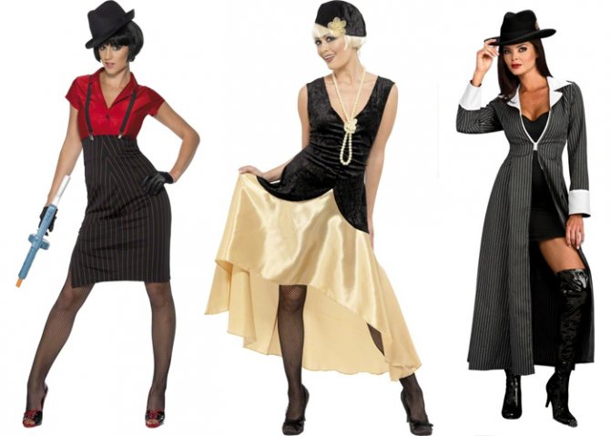 Стиль гангстеров для девушек. Фото для вечеринки, праздника. Прически, одежда, аксессуары