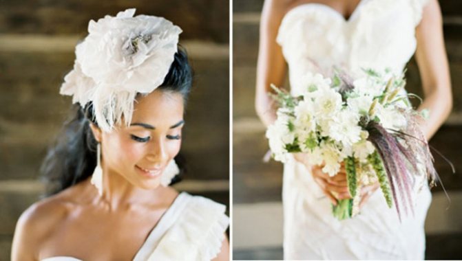 Стильные аксессуары для свадебных платьев из перьев