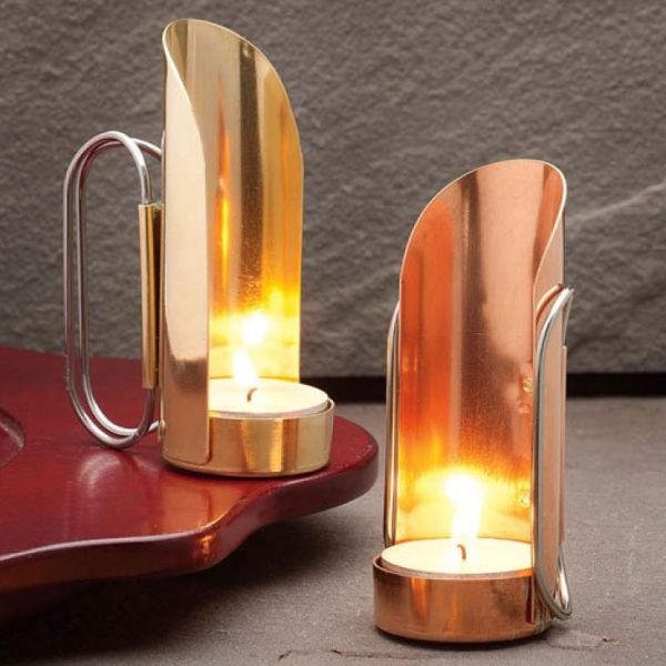 Стильные медные подсвечники в подарок супругам на годовщину свадьбы