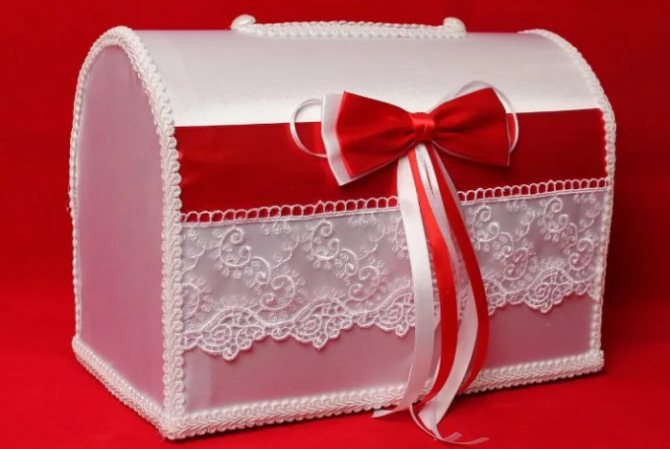 сундучок для денег с бантиком