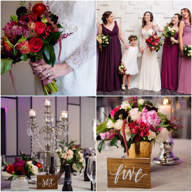 Свадьба в стиле марсала и айвори