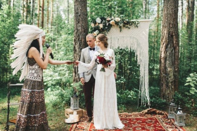 Свадебная церемония в стиле бохо