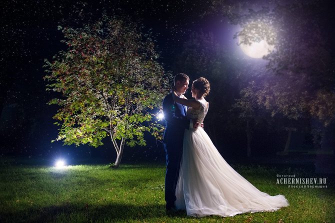свадебная фотосессия ночью