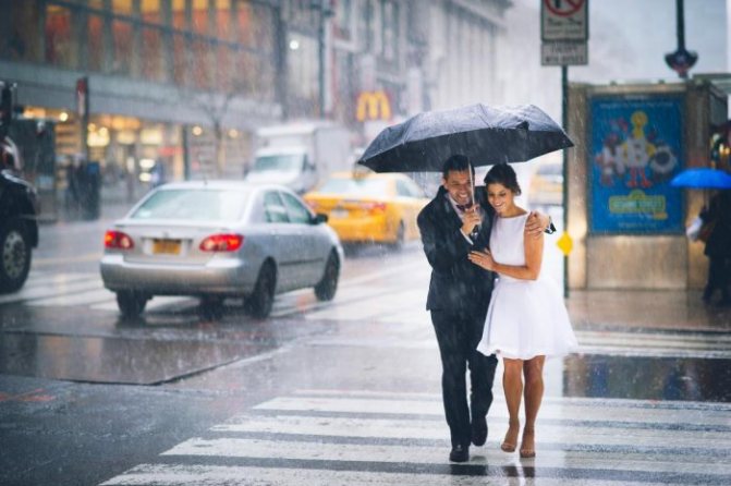 Свадебная фотосессия в дождь