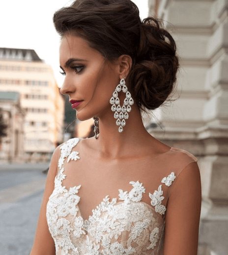 свадебная прическа пучок