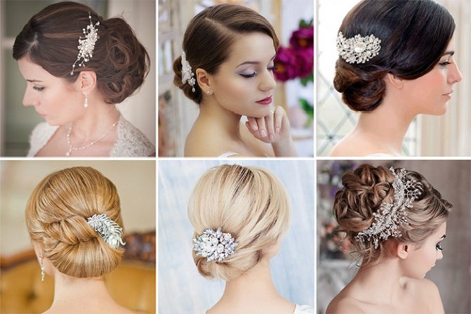 Свадебная прическа с гребнем для волос 2
