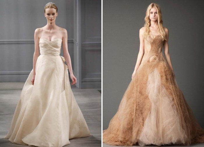 Свадебное платье цвета шампанского