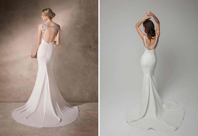 свадебное платье рыбка со шлейфом